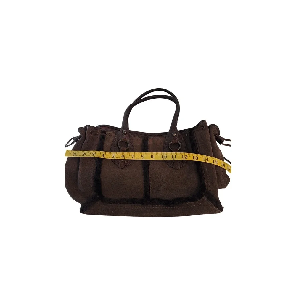 Banana Republic Suede Leather Fur Brown‎ Tote Bag